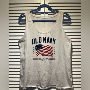 OLD NAVY 2019 Flag Tank, White, L
